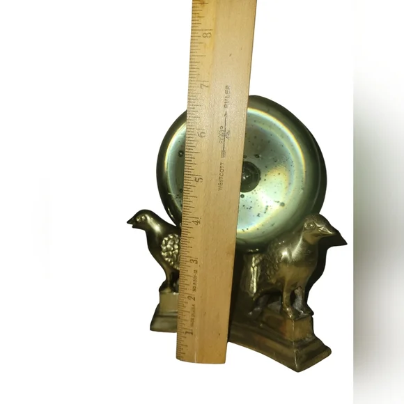 Vintage Brass Bird Base with Glass Orb Sphere- Crystal Moon Ball - Picture 7 of 10